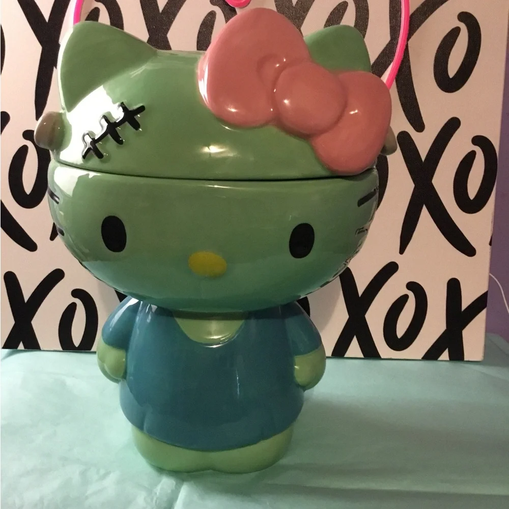 Mint Green 10’ Hello Kitty Frankenstein Figure with Pink Bow